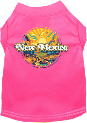 Pet Dog & Cat Screen Printed Shirt, "New Mexico Trippy Peaks"-4