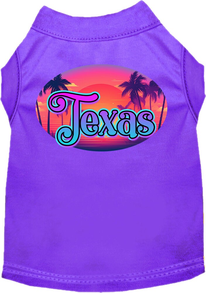 Pet Dog & Cat Screen Printed Shirt for Small to Medium Pets (Sizes XS-XL), "Texas Classic Beach"-4