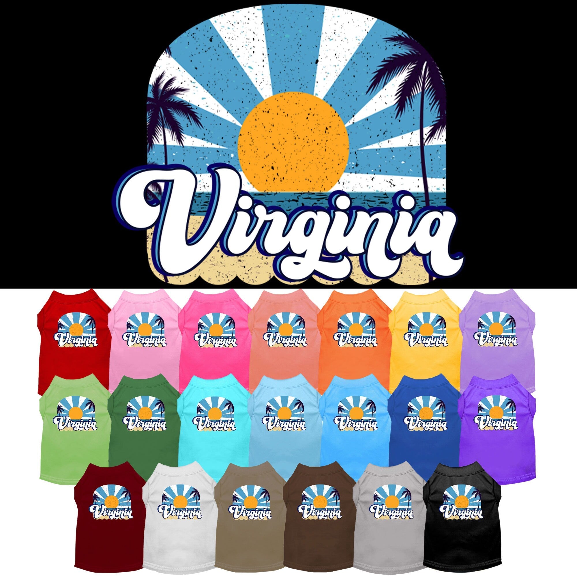 Pet Dog & Cat Screen Printed Shirt for Small to Medium Pets (Sizes XS-XL), "Virginia Coast"-0