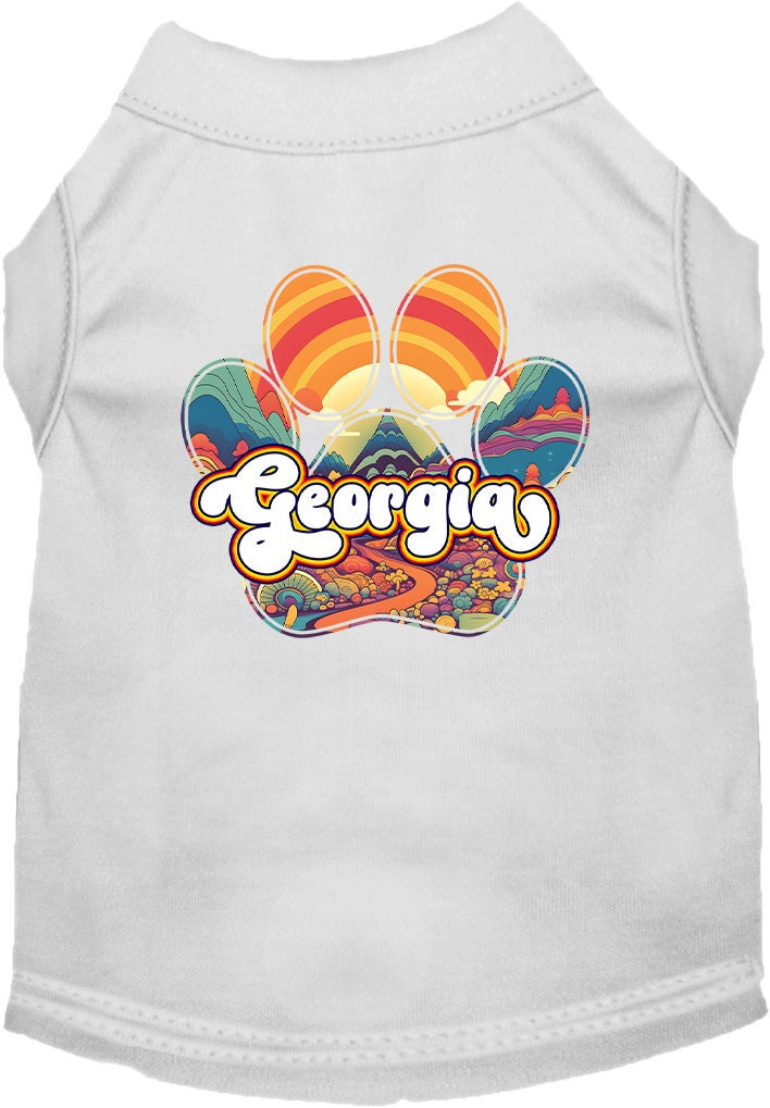 Pet Dog & Cat Screen Printed Shirt for Small to Medium Pets (Sizes XS-XL), "Georgia Groovy Summit"-4