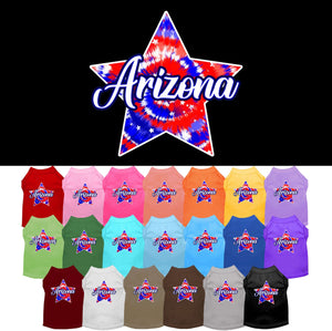 Pet Dog & Cat Screen Printed Shirt for Medium to Large Pets (Sizes 2XL-6XL), "Arizona Patriotic Tie Dye"-0