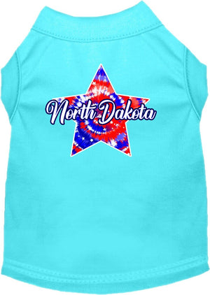 Pet Dog & Cat Screen Printed Shirt for Medium to Large Pets (Sizes 2XL-6XL), "North Dakota Patriotic Tie Dye"-4