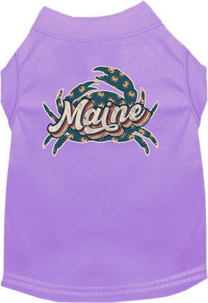 Pet Dog & Cat Screen Printed Shirt for Small to Medium Pets (Sizes XS-XL), "Maine Retro Crabs"-3