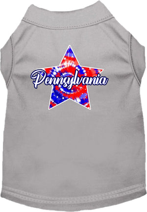 Pet Dog & Cat Screen Printed Shirt for Small to Medium Pets (Sizes XS-XL), "Pennsylvania Patriotic Tie Dye"-3