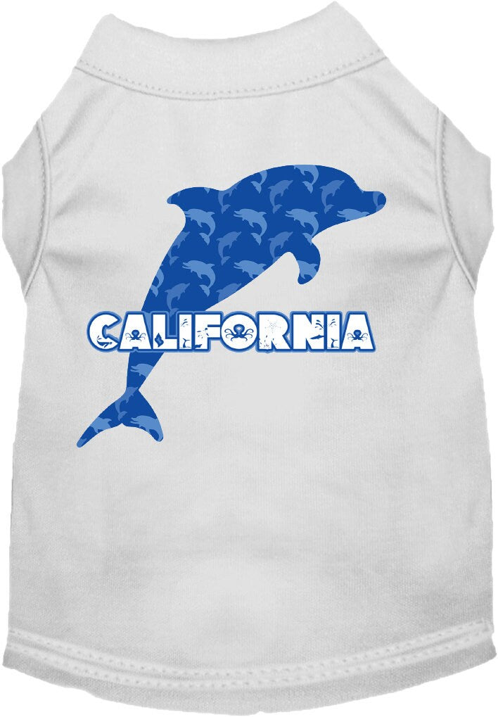 Pet Dog & Cat Screen Printed Shirt for Small to Medium Pets (Sizes XS-XL), "California Blue Dolphins"-3