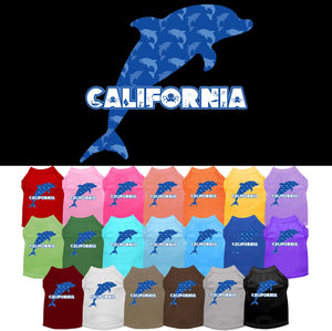 Pet Dog & Cat Screen Printed Shirt for Small to Medium Pets (Sizes XS-XL), "California Blue Dolphins"-0