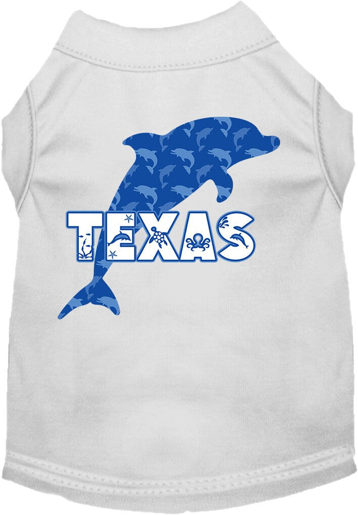 Pet Dog & Cat Screen Printed Shirt for Medium to Large Pets (Sizes 2XL-6XL), "Texas Blue Dolphins"-3