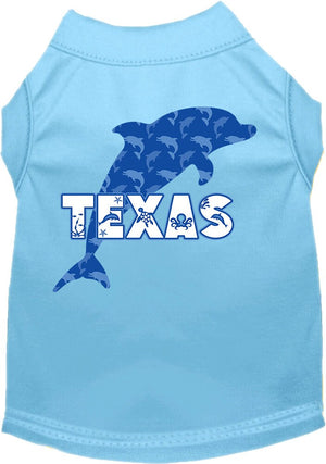 Pet Dog & Cat Screen Printed Shirt for Medium to Large Pets (Sizes 2XL-6XL), "Texas Blue Dolphins"-4