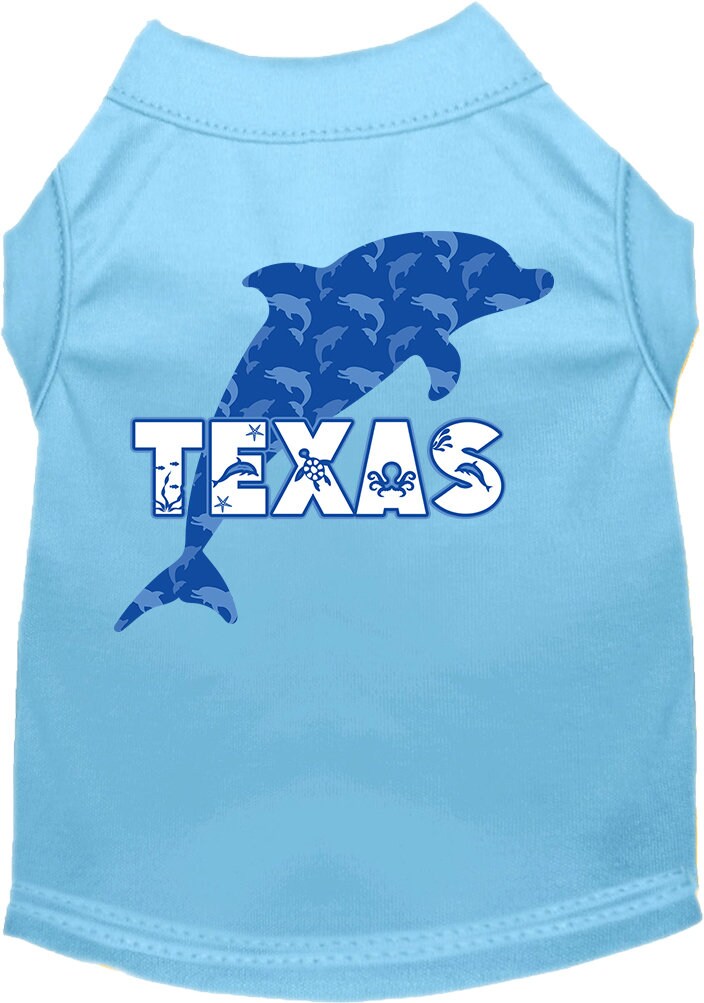 Pet Dog & Cat Screen Printed Shirt for Medium to Large Pets (Sizes 2XL-6XL), "Texas Blue Dolphins"-4