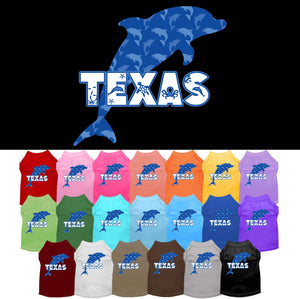 Pet Dog & Cat Screen Printed Shirt for Medium to Large Pets (Sizes 2XL-6XL), "Texas Blue Dolphins"-0