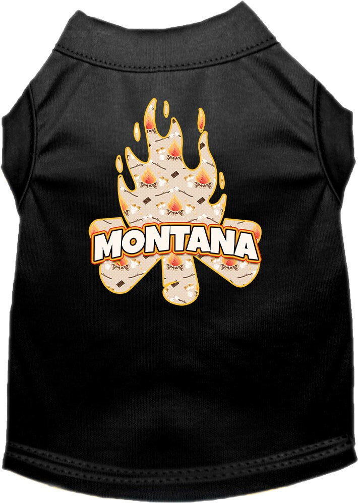 Pet Dog & Cat Screen Printed Shirt for Small to Medium Pets (Sizes XS-XL), "Montana Around The Campfire"-4