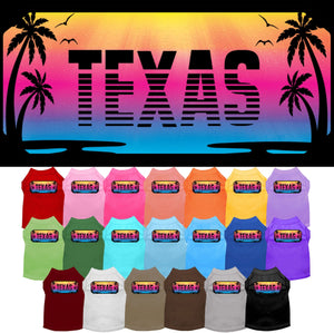 Pet Dog & Cat Screen Printed Shirt for Medium to Large Pets (Sizes 2XL-6XL), "Texas Beach Shades"-0