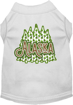 Pet Dog & Cat Screen Printed Shirt for Small to Medium Pets (Sizes XS-XL), "Alaska Woodland Trees"-4