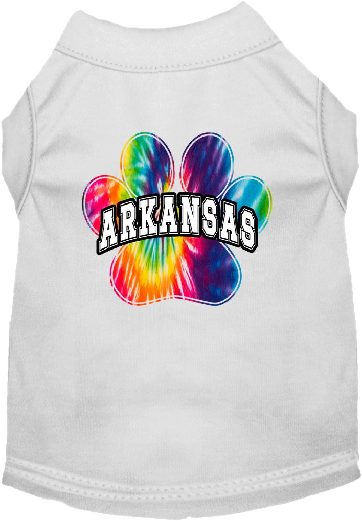 Pet Dog & Cat Screen Printed Shirt for Small to Medium Pets (Sizes XS-XL), "Arkansas Bright Tie Dye"-3