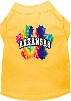 Pet Dog & Cat Screen Printed Shirt for Small to Medium Pets (Sizes XS-XL), "Arkansas Bright Tie Dye"-4