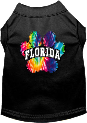 Pet Dog & Cat Screen Printed Shirt for Small to Medium Pets (Sizes XS-XL), "Florida Bright Tie Dye"-4