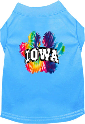 Pet Dog & Cat Screen Printed Shirt for Small to Medium Pets (Sizes XS-XL), "Iowa Bright Tie Dye"-3