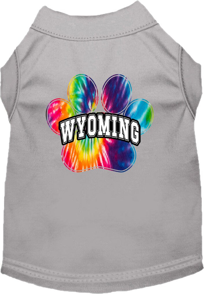 Pet Dog & Cat Screen Printed Shirt for Medium to Large Pets (Sizes 2XL-6XL), "Wyoming Bright Tie Dye"-3