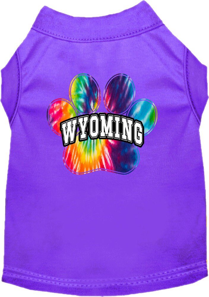 Pet Dog & Cat Screen Printed Shirt for Medium to Large Pets (Sizes 2XL-6XL), "Wyoming Bright Tie Dye"-4