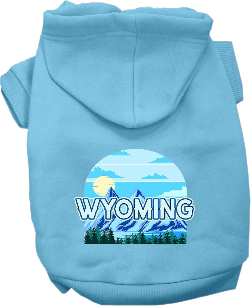 Pet Dog & Cat Screen Printed Hoodie for Small to Medium Pets (Sizes XS-XL), "Wyoming Trailblazer"-3