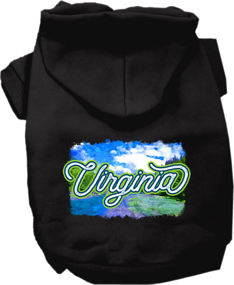 Pet Dog & Cat Screen Printed Hoodie for Medium to Large Pets (Sizes 2XL-6XL), "Virginia Summer"-3