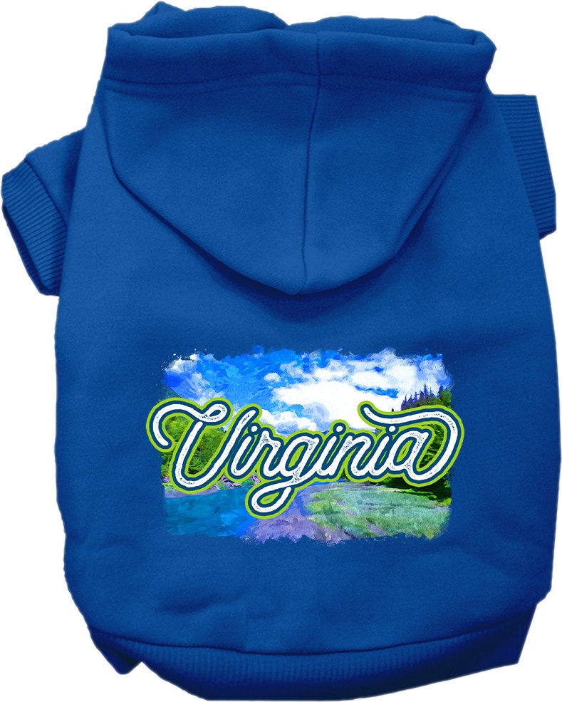 Pet Dog & Cat Screen Printed Hoodie for Medium to Large Pets (Sizes 2XL-6XL), "Virginia Summer"-4