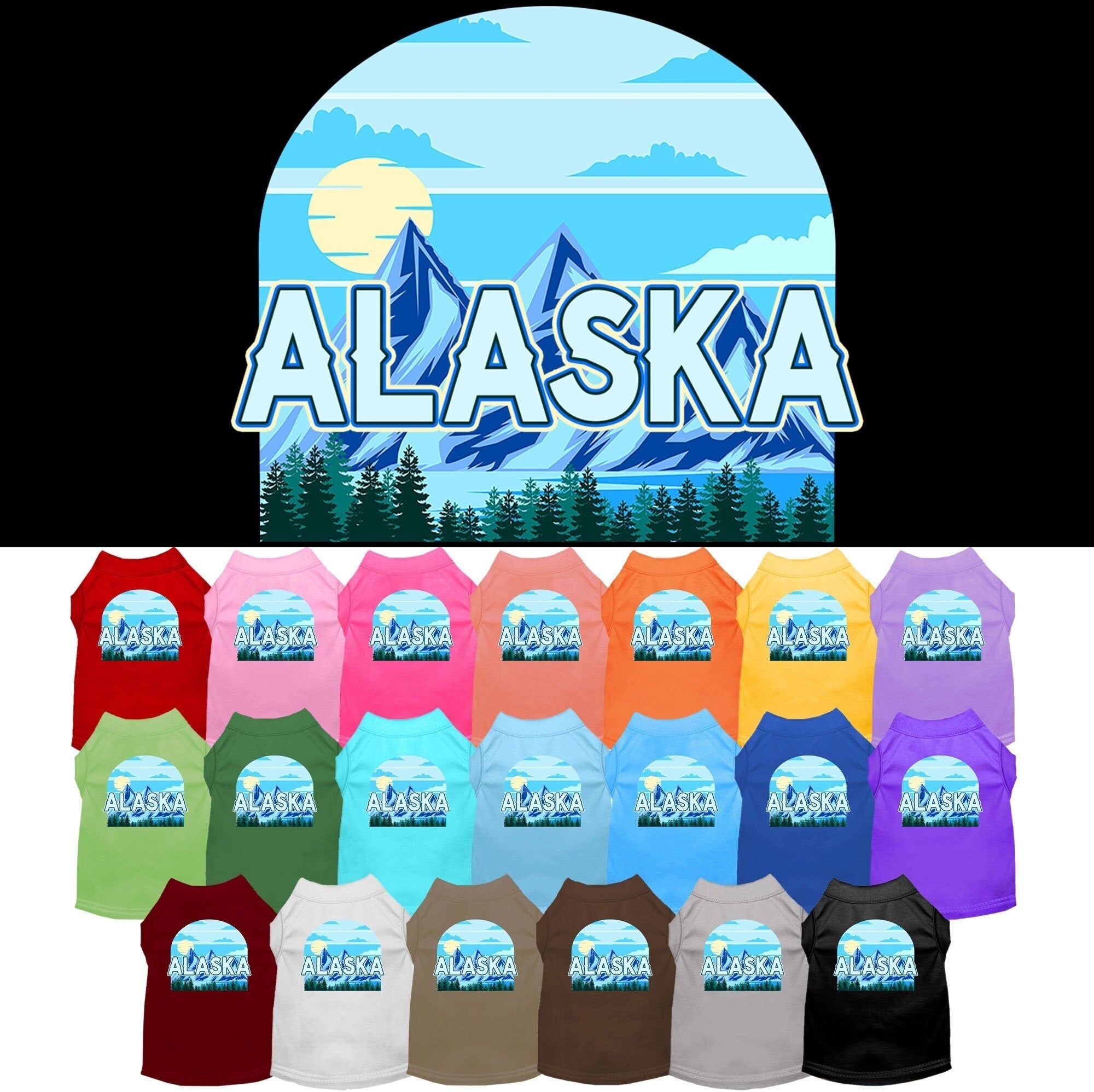 Pet Dog & Cat Screen Printed Shirt for Small to Medium Pets (Sizes XS-XL), "Alaska Trailblazer"-0