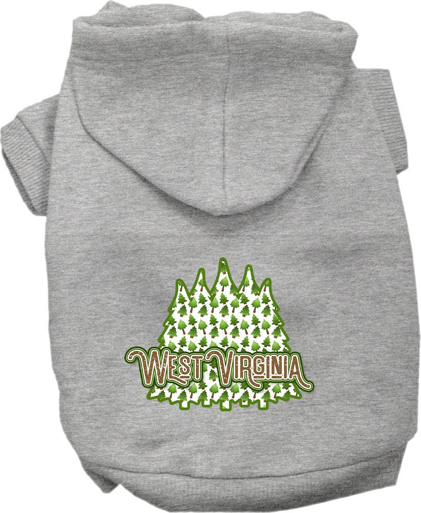 Pet Dog & Cat Screen Printed Hoodie for Medium to Large Pets (Sizes 2XL-6XL), "West Virginia Woodland Trees"-2