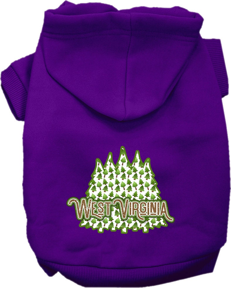 Pet Dog & Cat Screen Printed Hoodie for Medium to Large Pets (Sizes 2XL-6XL), "West Virginia Woodland Trees"-4