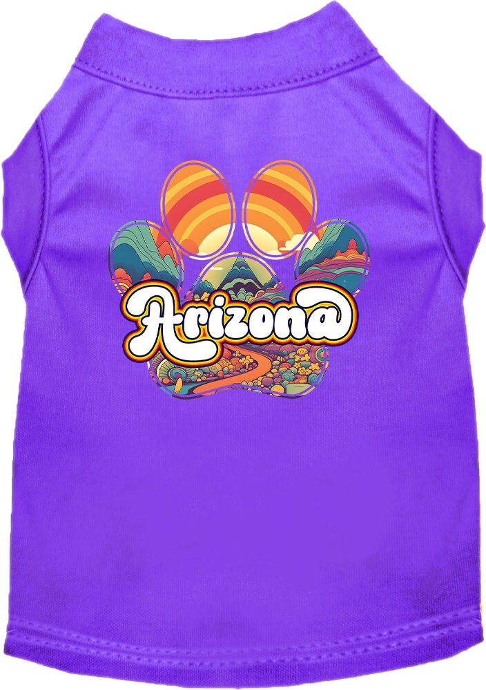 Pet Dog & Cat Screen Printed Shirt for Small to Medium Pets (Sizes XS-XL), "Arizona Groovy Summit"-3