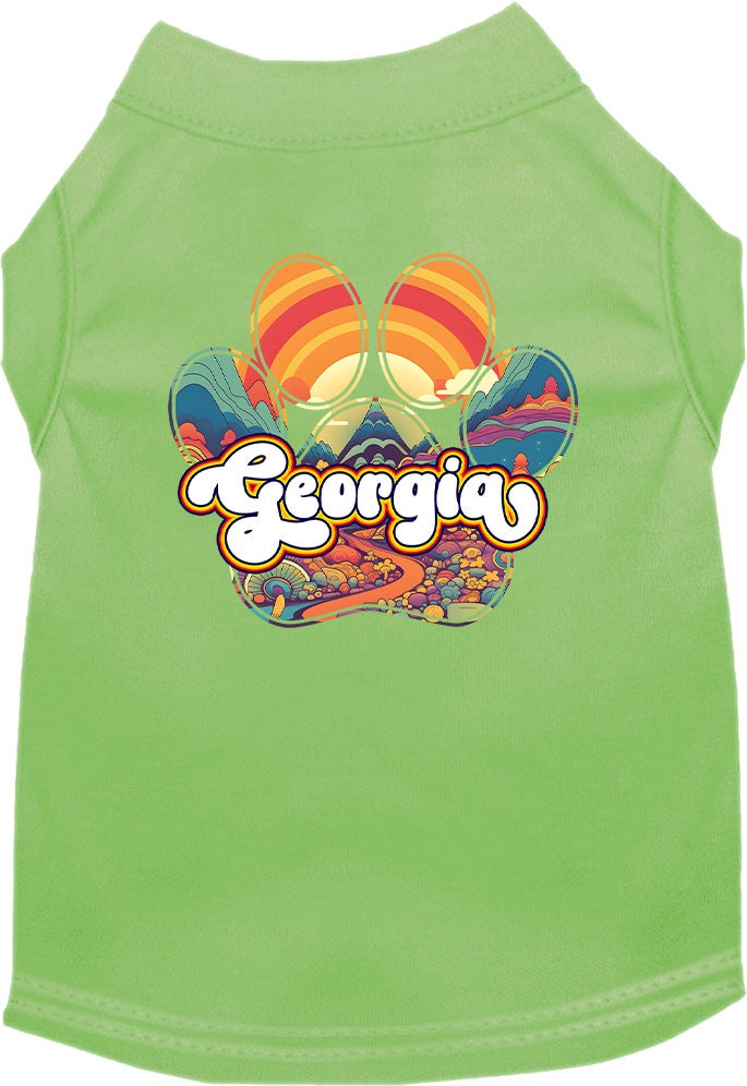 Pet Dog & Cat Screen Printed Shirt for Small to Medium Pets (Sizes XS-XL), "Georgia Groovy Summit"-3