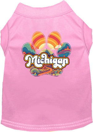 Pet Dog & Cat Screen Printed Shirt for Medium to Large Pets (Sizes 2XL-6XL), "Michigan Groovy Summit"-4