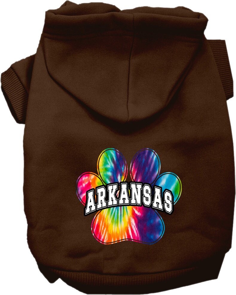 Pet Dog & Cat Screen Printed Hoodie for Medium to Large Pets (Sizes 2XL-6XL), "Arkansas Bright Tie Dye"-2