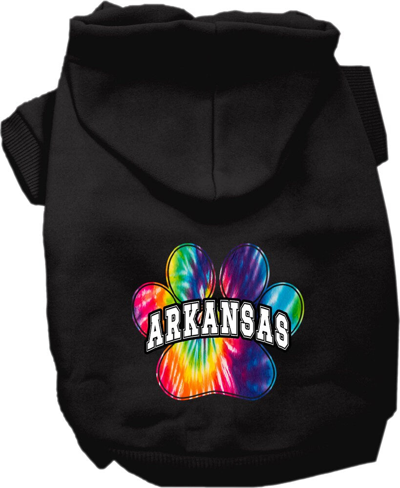 Pet Dog & Cat Screen Printed Hoodie for Medium to Large Pets (Sizes 2XL-6XL), "Arkansas Bright Tie Dye"-6