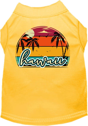 Pet Dog & Cat Screen Printed Shirt for Medium to Large Pets (Sizes 2XL-6XL), "Hawaii Retro Beach Sunset"-3