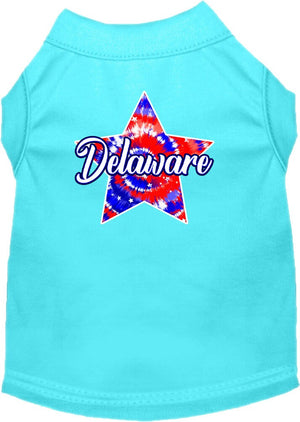 Pet Dog & Cat Screen Printed Shirt for Small to Medium Pets (Sizes XS-XL), "Delaware Patriotic Tie Dye"-4