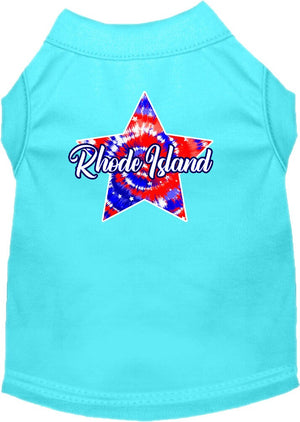 Pet Dog & Cat Screen Printed Shirt for Medium to Large Pets (Sizes 2XL-6XL), "Rhode Island Patriotic Tie Dye"-4