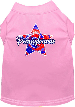 Pet Dog & Cat Screen Printed Shirt for Small to Medium Pets (Sizes XS-XL), "Pennsylvania Patriotic Tie Dye"-4