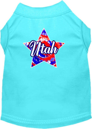 Pet Dog & Cat Screen Printed Shirt for Small to Medium Pets (Sizes XS-XL), "Utah Patriotic Tie Dye"-4