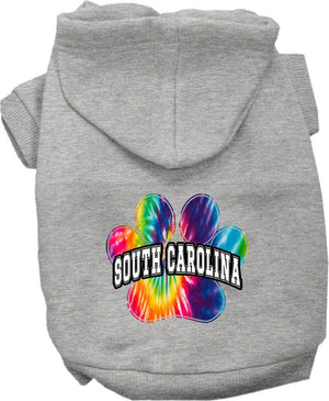 Pet Dog & Cat Screen Printed Hoodie for Medium to Large Pets (Sizes 2XL-6XL), "South Carolina Bright Tie Dye"-2