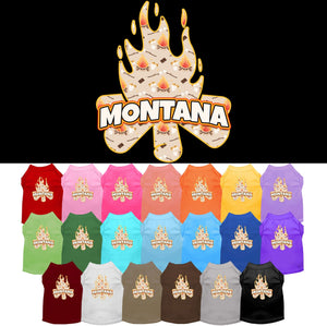 Pet Dog & Cat Screen Printed Shirt for Small to Medium Pets (Sizes XS-XL), "Montana Around The Campfire"-0