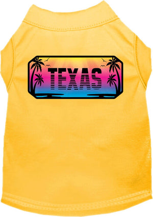 Pet Dog & Cat Screen Printed Shirt for Medium to Large Pets (Sizes 2XL-6XL), "Texas Beach Shades"-3