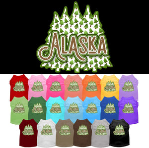 Pet Dog & Cat Screen Printed Shirt for Small to Medium Pets (Sizes XS-XL), "Alaska Woodland Trees"-0