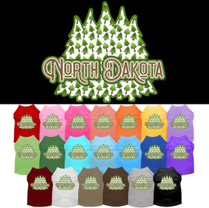 Pet Dog & Cat Screen Printed Shirt for Medium to Large Pets (Sizes 2XL-6XL), "North Dakota Woodland Trees"-0