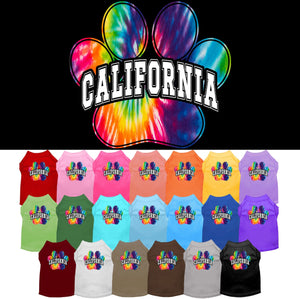 Pet Dog & Cat Screen Printed Shirt for Medium to Large Pets (Sizes 2XL-6XL), "California Bright Tie Dye"-0