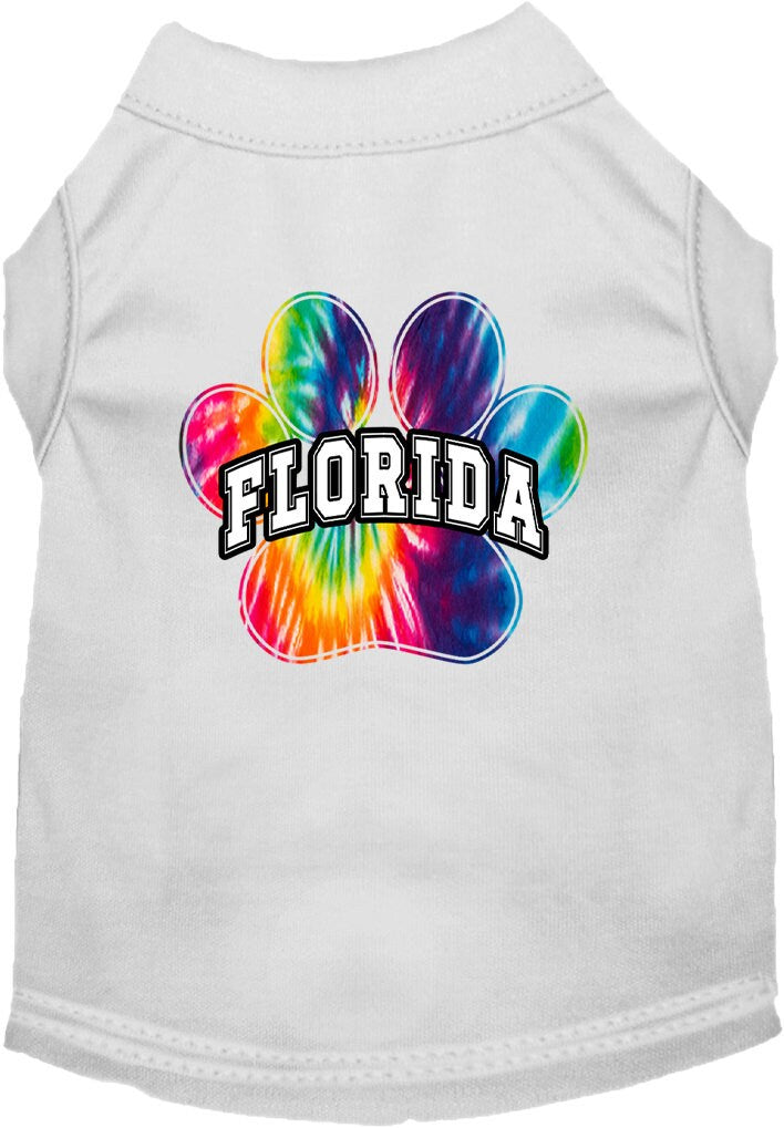 Pet Dog & Cat Screen Printed Shirt for Small to Medium Pets (Sizes XS-XL), "Florida Bright Tie Dye"-3