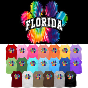 Pet Dog & Cat Screen Printed Shirt for Small to Medium Pets (Sizes XS-XL), "Florida Bright Tie Dye"-0