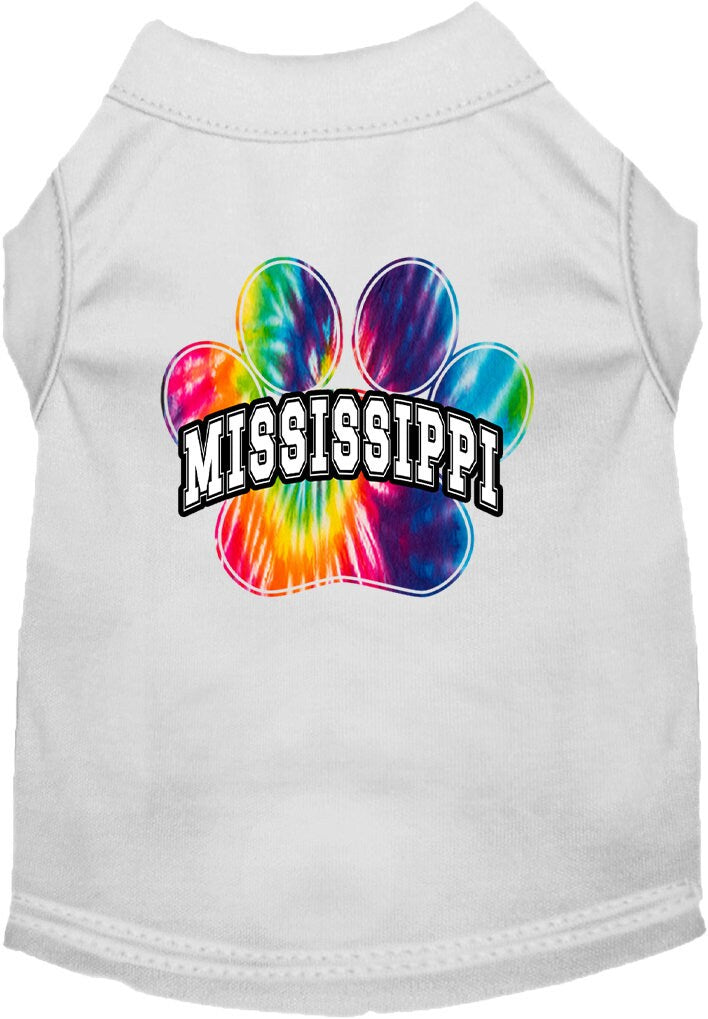 Pet Dog & Cat Screen Printed Shirt for Medium to Large Pets (Sizes 2XL-6XL), "Mississippi Bright Tie Dye"-3