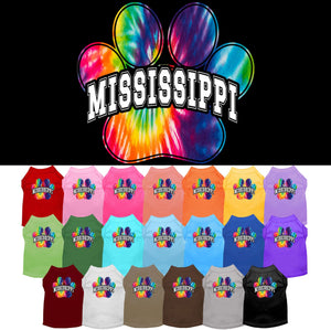 Pet Dog & Cat Screen Printed Shirt for Medium to Large Pets (Sizes 2XL-6XL), "Mississippi Bright Tie Dye"-0