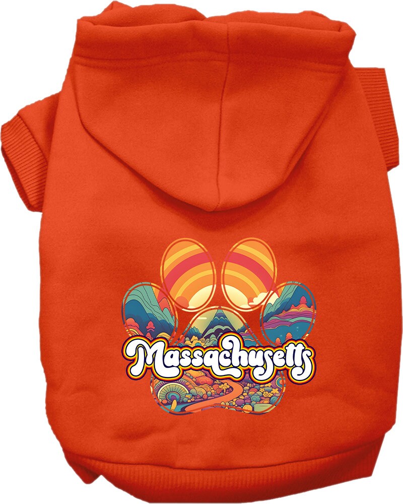 Pet Dog & Cat Screen Printed Hoodie for Small to Medium Pets (Sizes XS-XL), "Massachusetts Groovy Summit"-3